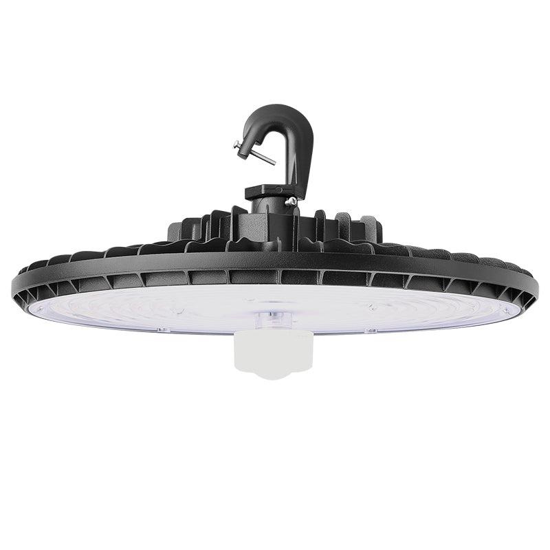 UFO LED High Bay Light 230W, CCT Changeable 4000K/5000K, 36000LM, 0-10V Dim, AC120-277V, UL DLC Premium, Bronze, For Warehouse Workshop Factory Barn Garage Airport