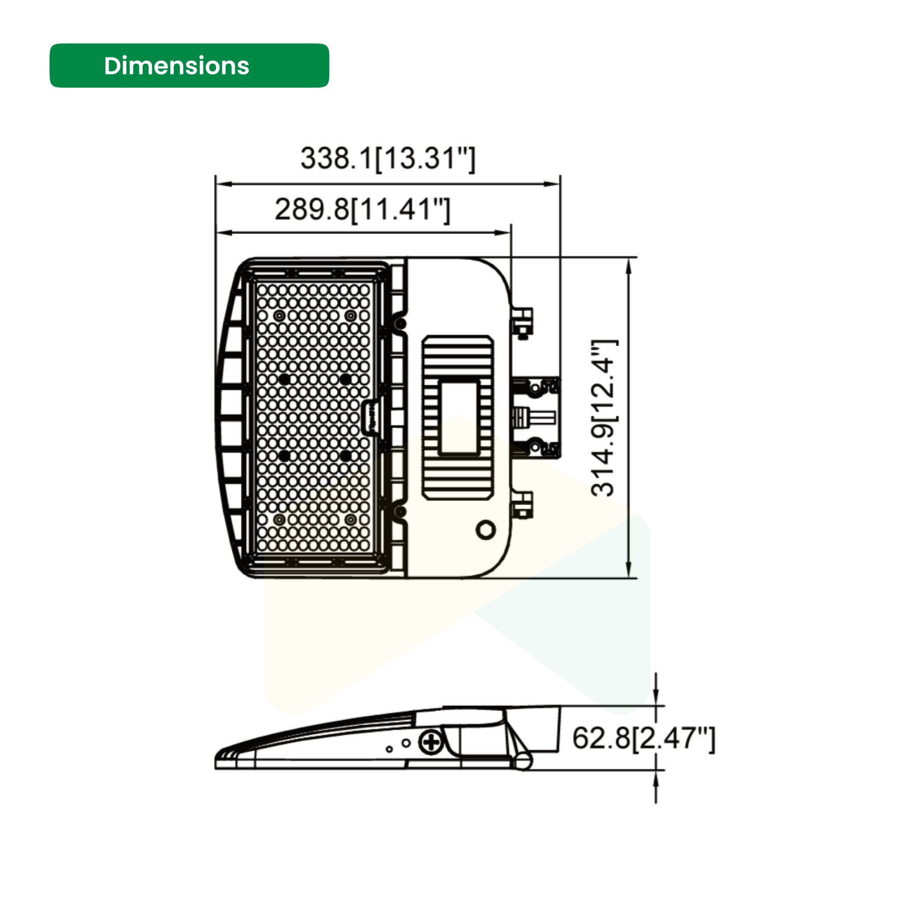 LED Shoebox Light - Direct Mount - 100W/150W Wattage Adjustable - 5000K -19500Lumens 120-277VAC - 0-10V Dimmable - IP66 - UL Listed - DLC Premium Listed - 5 Years Warranty