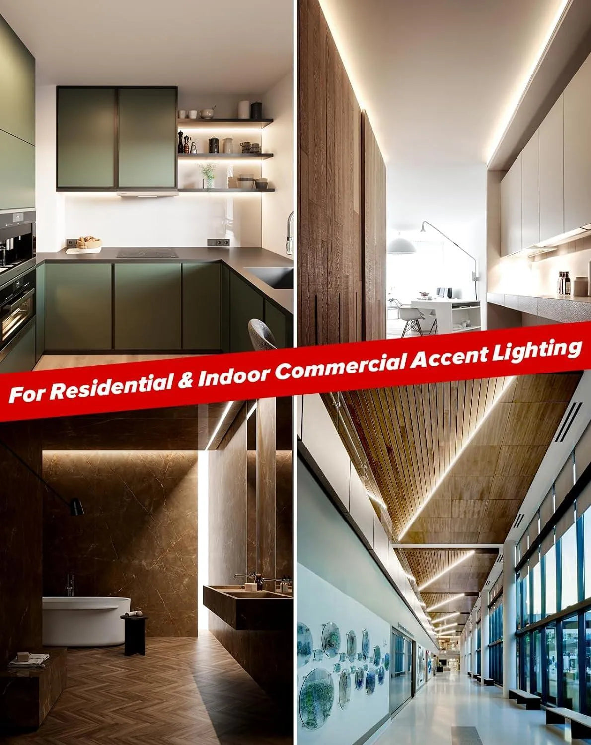 110V Ultra Bright COB LED Neon Rope Light 6000K Cool White 800Lumens/M