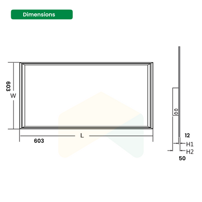 2x2 ft LED Flat Panel - 36W - 4680 Lumens - AC120-277V - 4000K - UL, DLC Premium Listed (2-Pack)