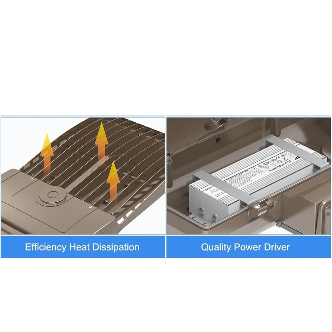 450W LED Shoebox Light with Photocell, 67500 Lumens | 5000K Daylight | 100-277V AC Slip Fitter Mount – Outdoor Area Lighting