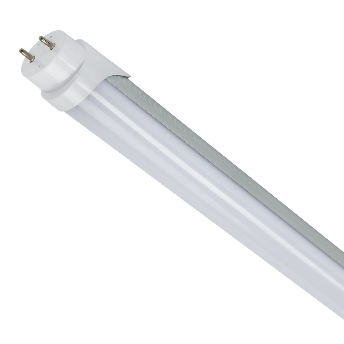 Dual-Mode T8 LED Tube - 20W, 4ft, 3500K, 100-277VAC Input, Non-Dimming, Oval Aluminum Housing, Frosted Lens - 30 Pack