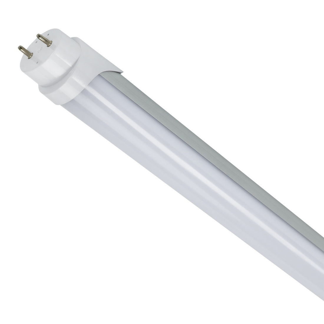 4ft LED Tube Light Light - 15W - 4000K Dual-Mode, 100-277VAC Input, Non-Dimming, Oval Aluminum Housing, Frosted Lens - 30 Pack