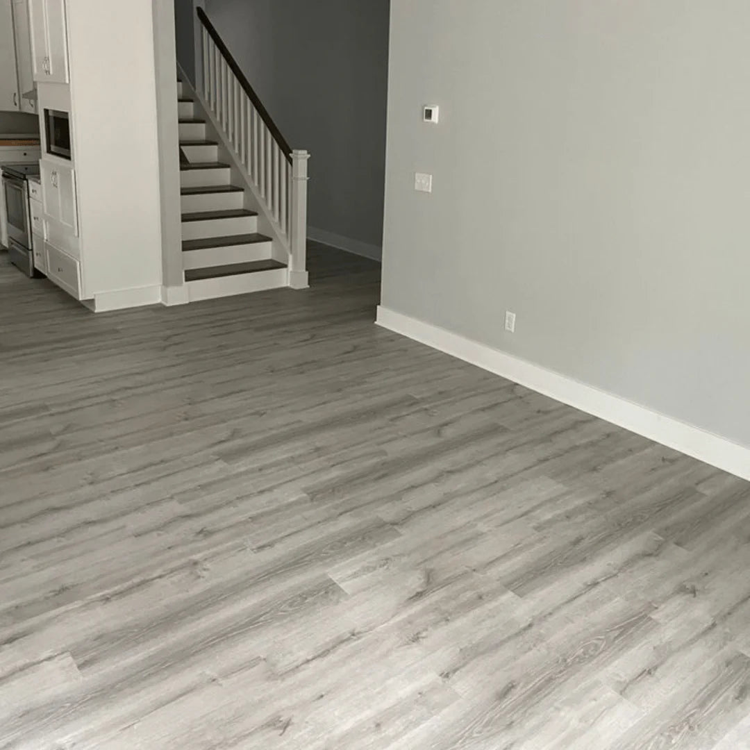 7" x 48" x 6.5mm Thickness Ash Gray Click Lock Luxury Vinyl Plank, 20MIL (19SQ FT/ BOX)