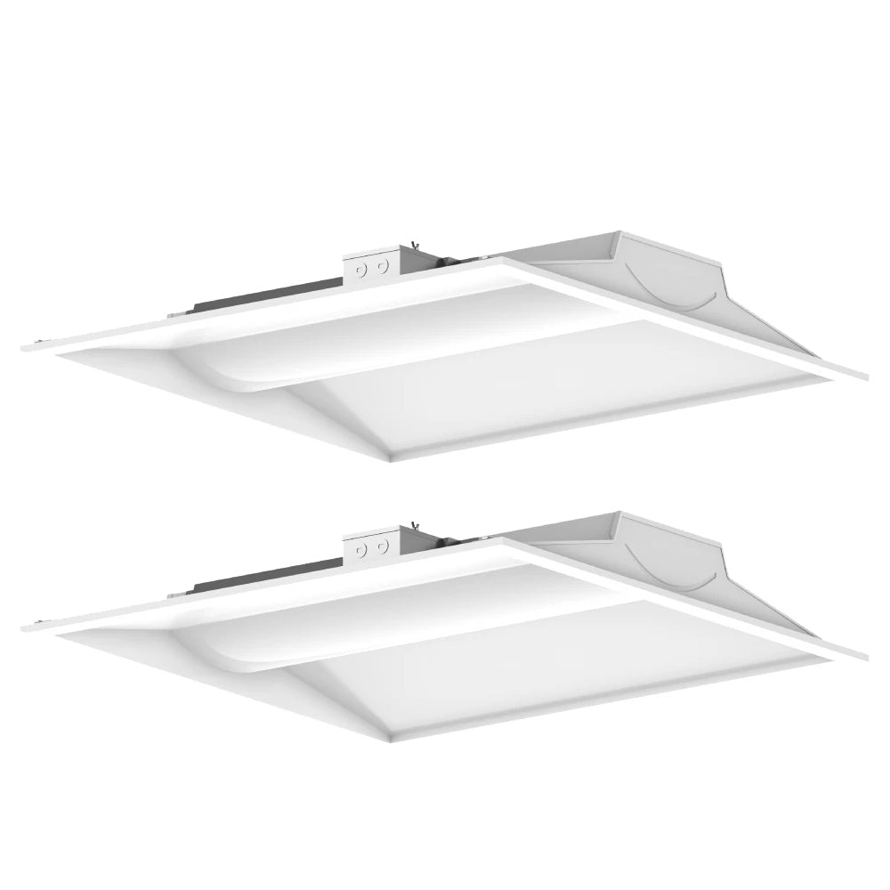 2x2 ft LED Troffer Light - Wattage Adjustable (30W/35W/40W), CCT Tunable (3500K/4000K/5000K), 150LM/Watt, 100-277Vac, 0-10V Dim, ETL, DLC 5.1 Premium, Recessed Back-lit With Earthquake Kit Fixture (4-Pack)