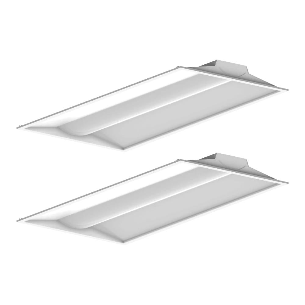 2x4 ft LED Troffer Light - Wattage Adjustable (30W/40W/50W), CCT Changeable (3500K/4000K/5000K), 150LM/Watt, 100-277Vac, 0-10V Dim, ETL, DLC 5.1 Premium, Recessed Back-lit With Earthquake Kit Fixture (4-Pack)