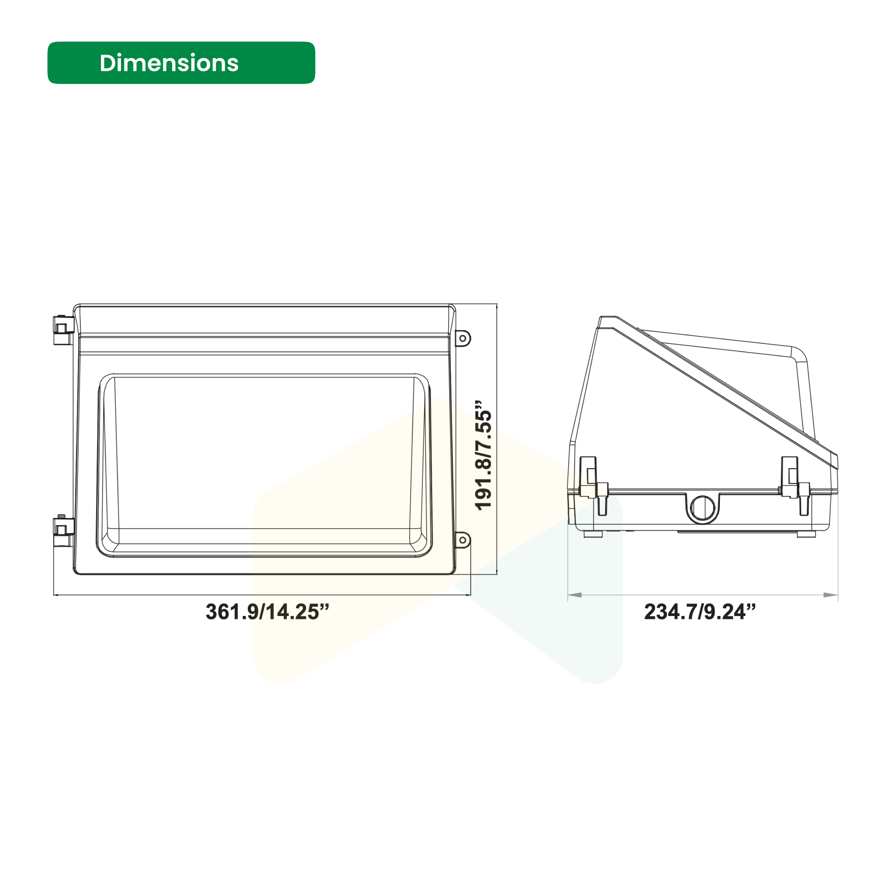 LED Wall Pack with Photocell - 100W - 5000K - 120-277VAC - 0-10V Dimmable - UL Listed - 5 Years Warranty