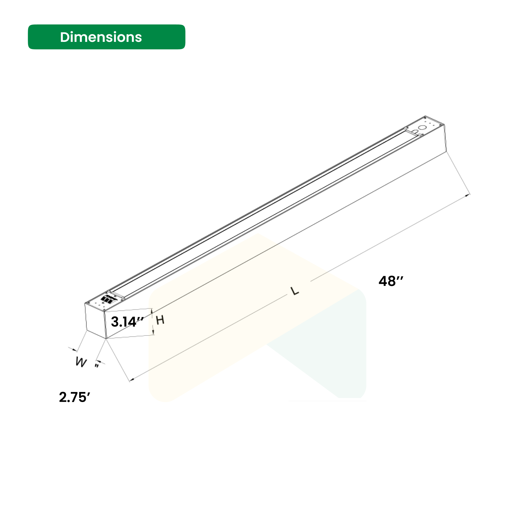 4ft LED Linear Light Up/Down - 40W - Black Finish - 3000K/4000K/5000K Color Changeable - 4400 Lumens, 120-277VAC - 0-10V Dimmable - ETL Listed - 5 Years Warranty 6-Pack