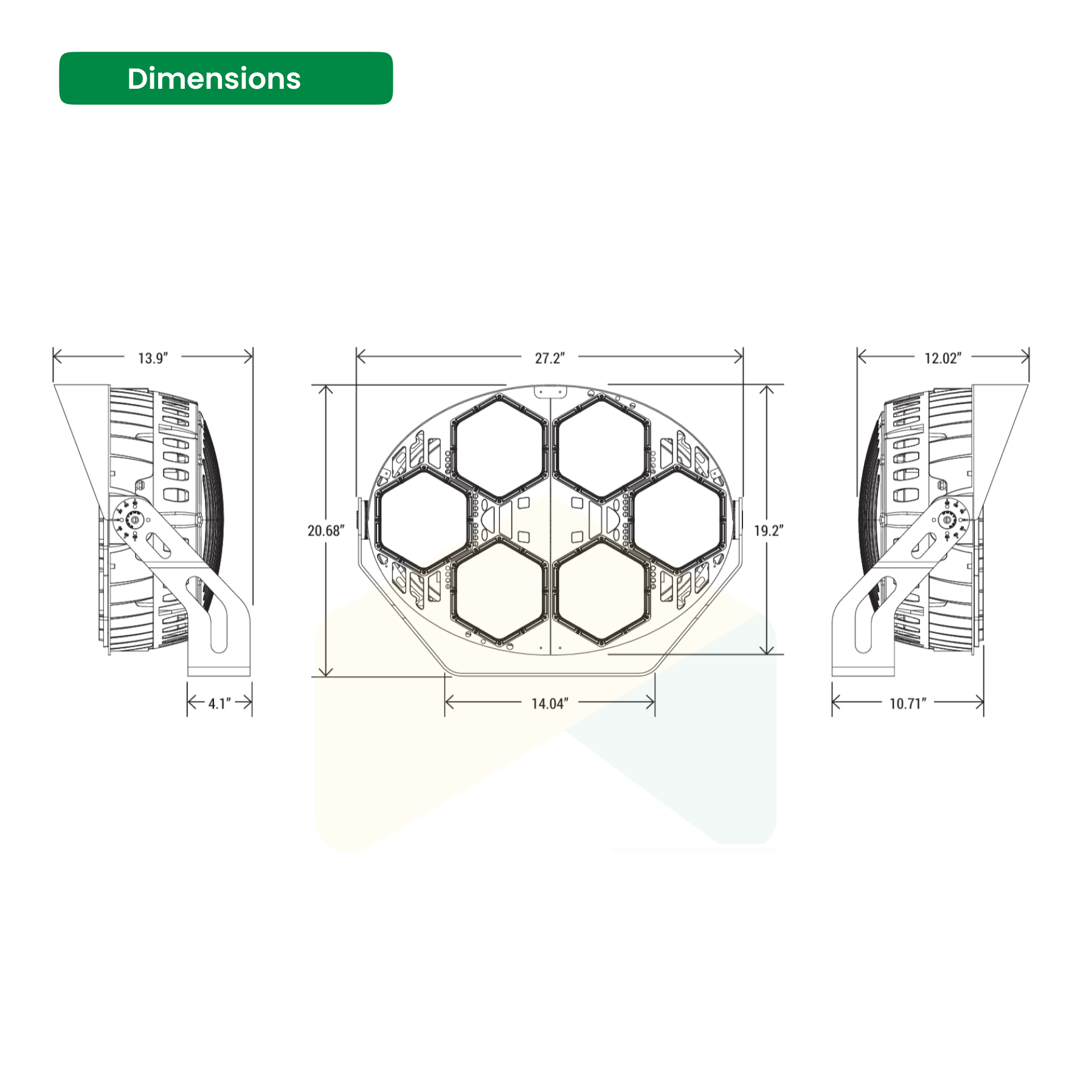 400W LED Stadium Eyes Light, AC120-277V, 5000K, 56800 Lumens, LED Arena Lights  High Mast Light for Sport Court