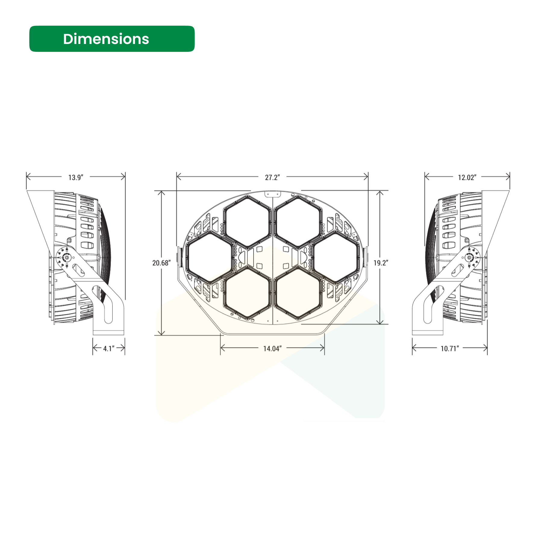 600W LED Stadium Eyes Light - AC120-277V, 5000K, 85200 Lumens, Arena Lights High Mast Light for Sport Court