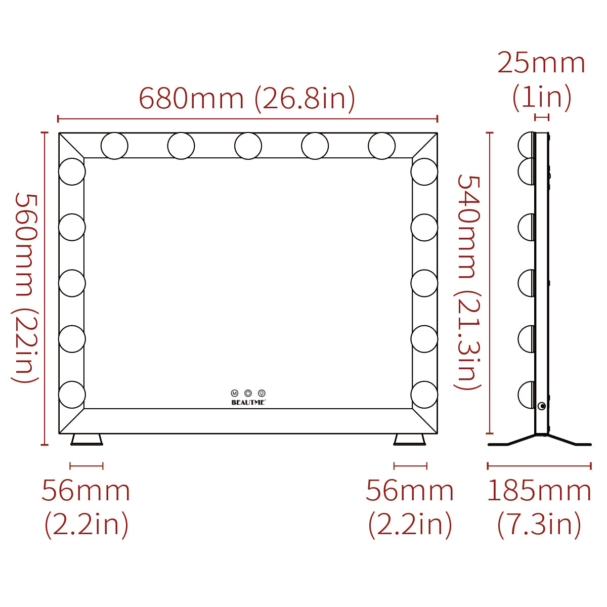 Hollywood Vanity Mirror with Lights Dressing Tabletop Vanity Mirror