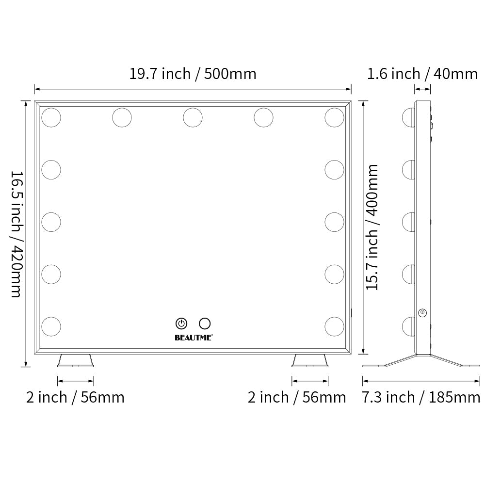 Hollywood Vanity Mirror with Lights,Dressing Tabletop Vanity Mirror with 13pcs Led Lights Large Beauty Mirror