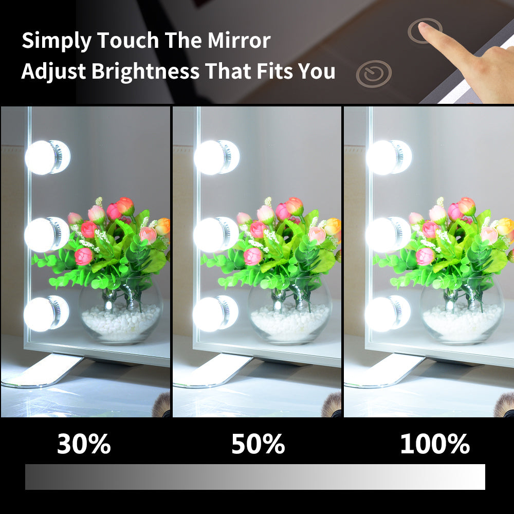 Hollywood Vanity Mirror with Lights,Dressing Tabletop Vanity Mirror with 13pcs Led Lights Large Beauty Mirror