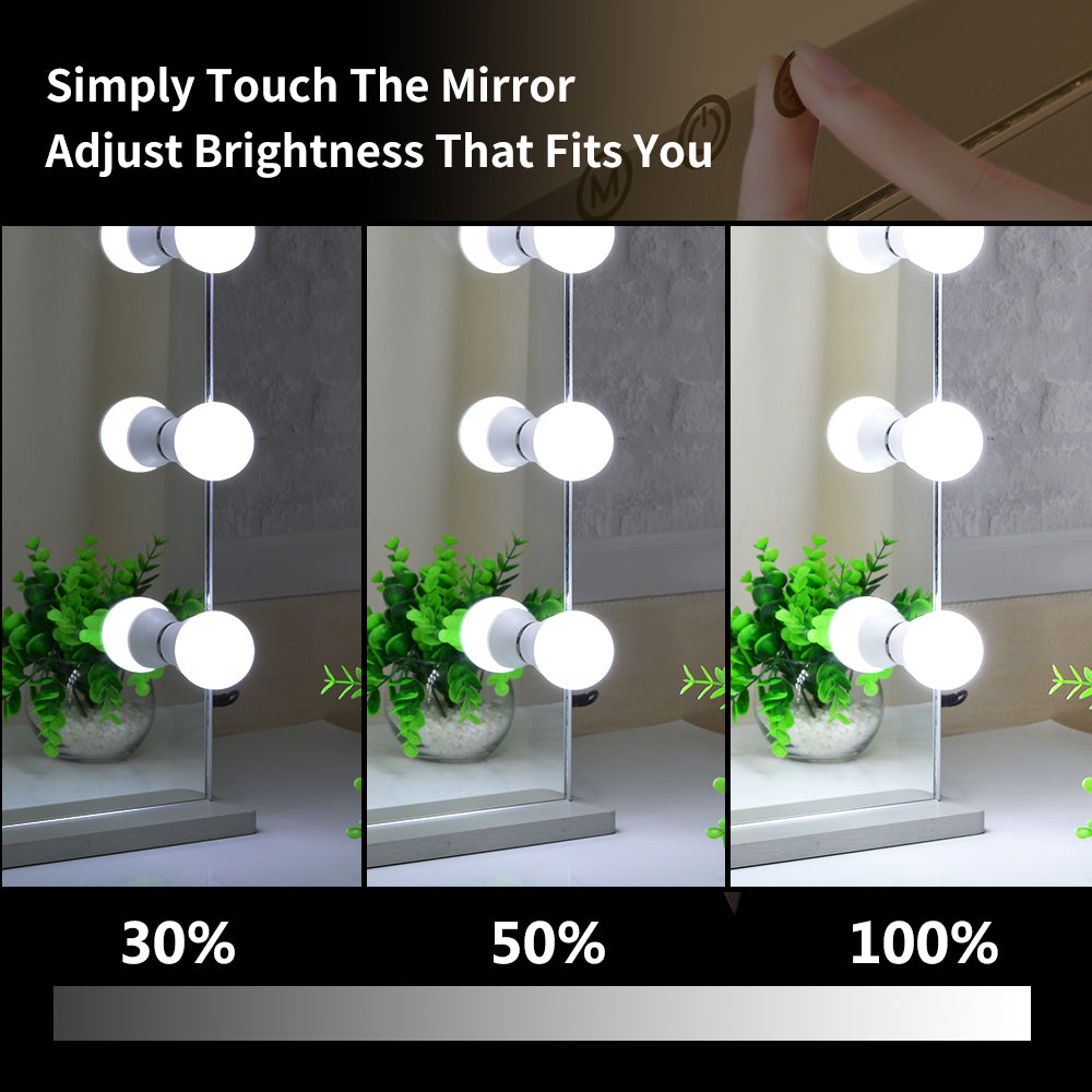 Hollywood Lighted Vanity Makeup Mirror with Lights Large Dressing Tabletop Beauty Mirror with USB Charging Port