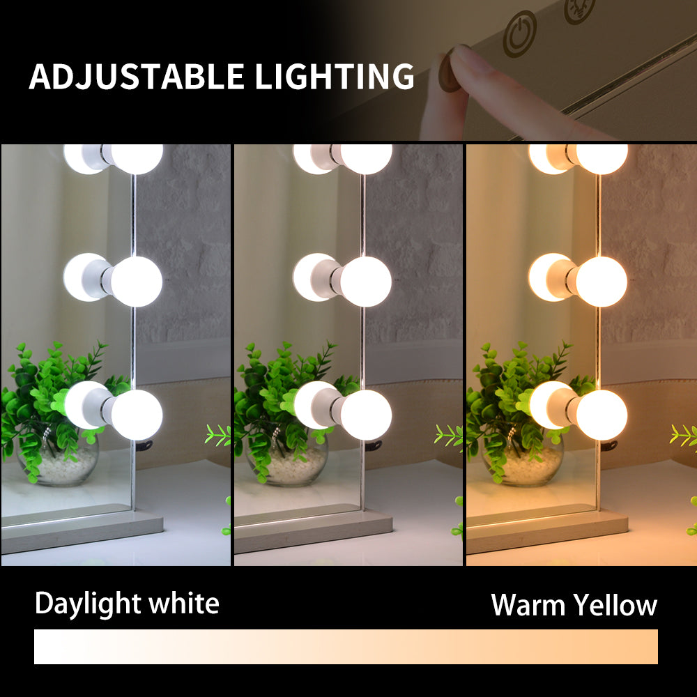 Hollywood Lighted Vanity Makeup Mirror with Lights Large Dressing Tabletop Beauty Mirror with USB Charging Port