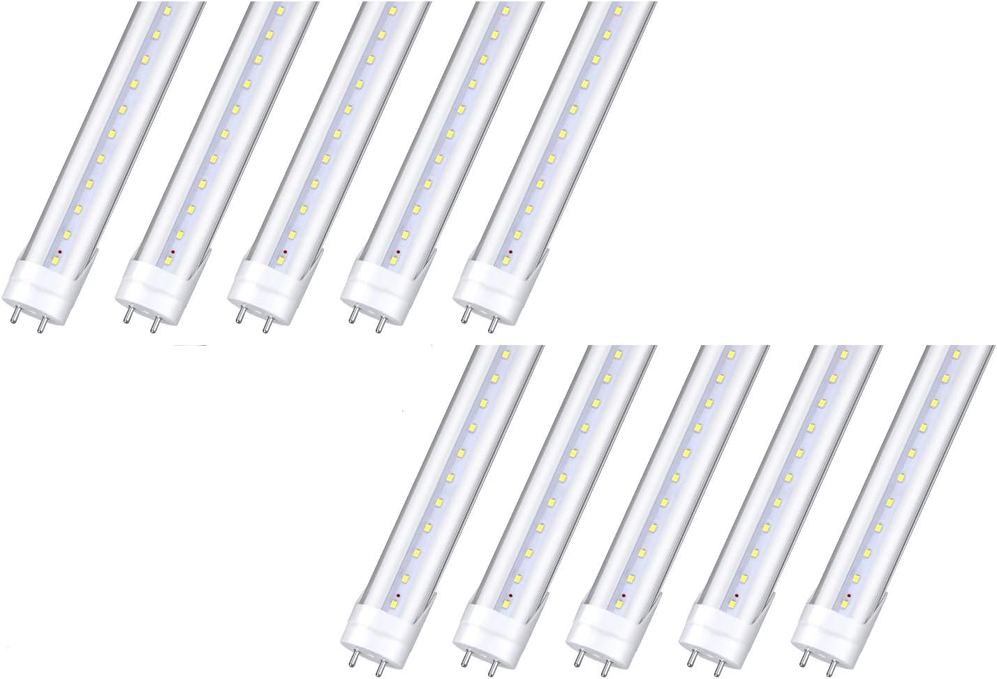 T8 4FT LED Tube Light Hybrid (Type A+B), 24W, >160lm/W, Dual-End Powered, Ballast Bypass – G13 Base, 6 CCTs, IP54 Rated – 25-Pack