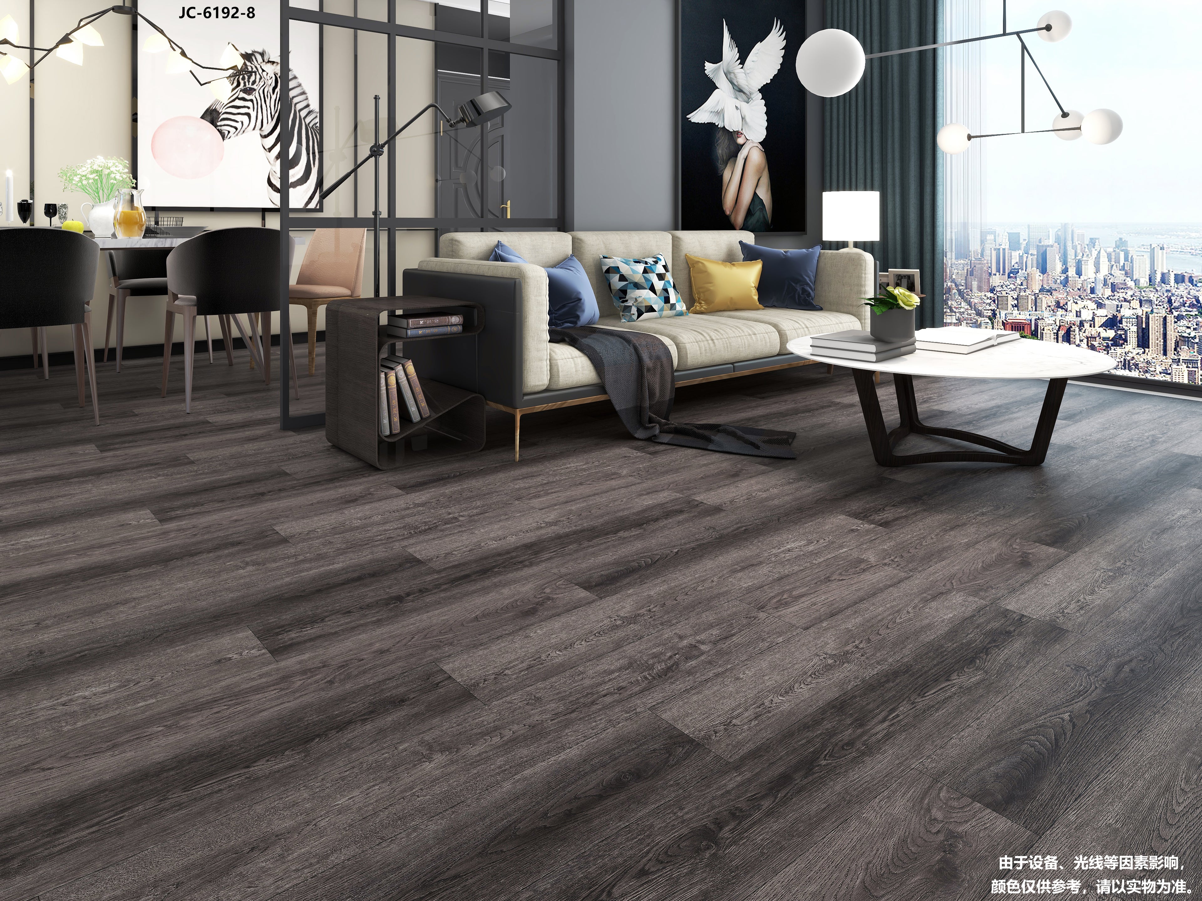 7" x 48" x 5mm Thickness Charcoal Gray Click Lock Luxury Vinyl Plank, 20MIL (24SQ FT/ BOX)