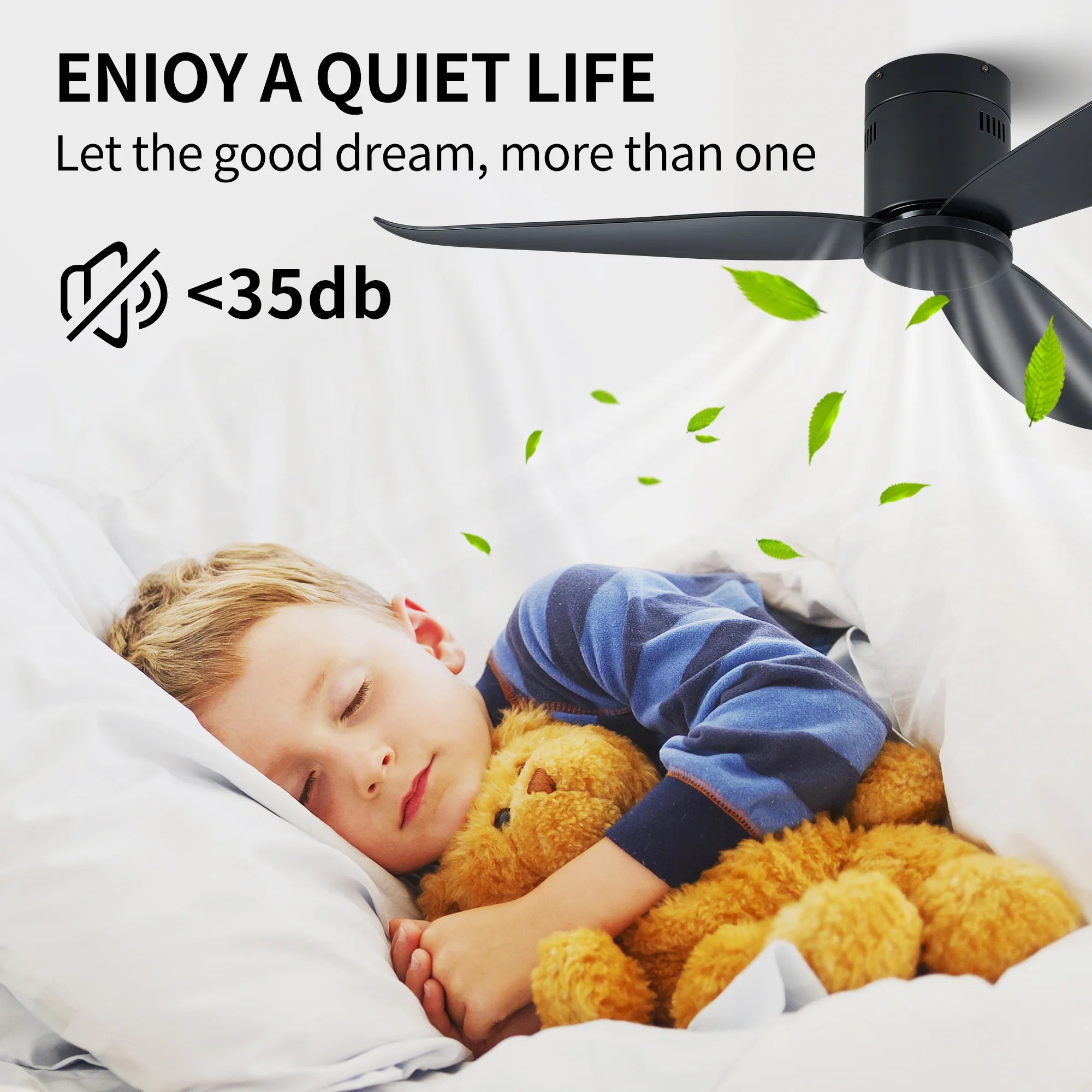 52" Ceiling Fan with DC Motor and Remote Control with Matte Black