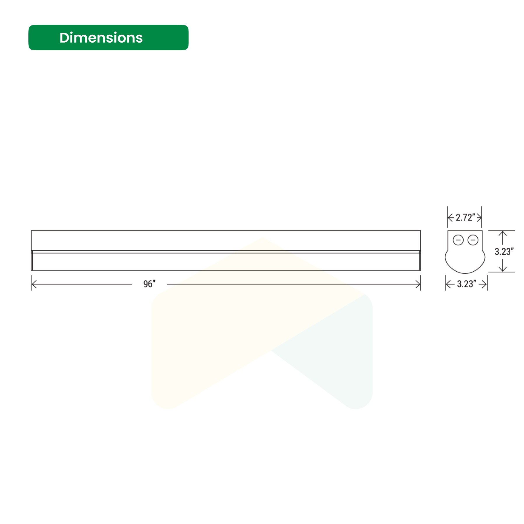 8FT Tunable Strip Linear Light, 5W-65W AC120-277V