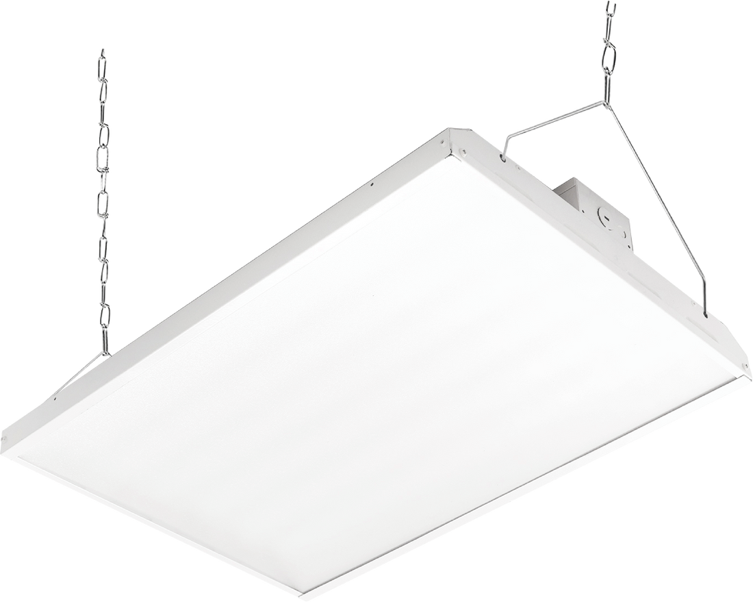 2FT Single Panel LED High Bay, 5000K, 120-277V - 0-10V Dimmable, Commercial Warehouse Lighting