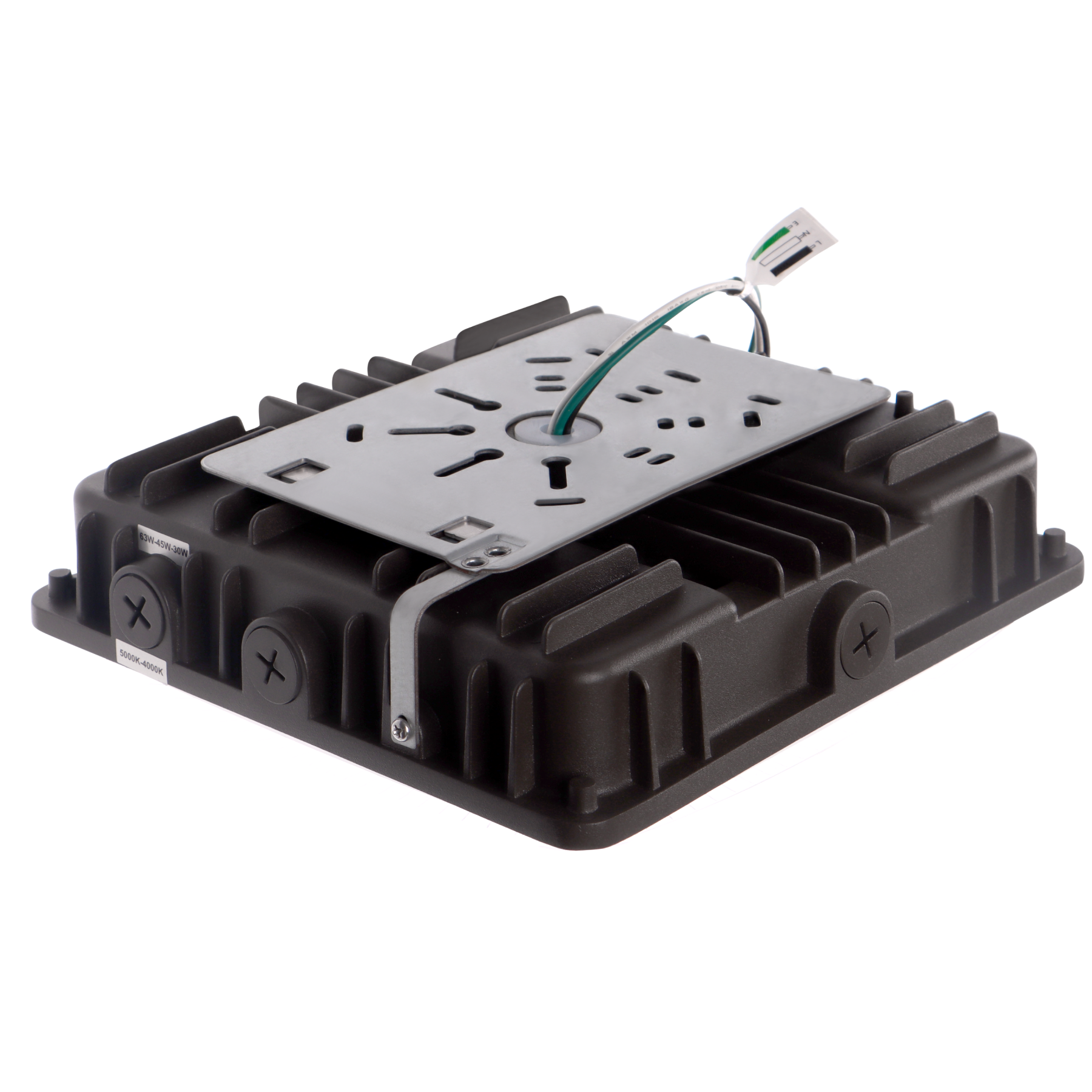 LED Canopy Light - 30W/45W/63W Wattage Adjustable - 4000/5000K - 8568Lumens 0-10V Dim,120-277V DLC 5.1 Premium, Dark Brown