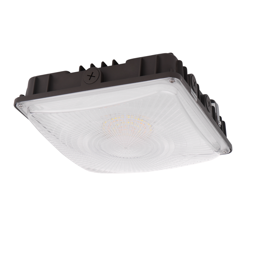 LED Canopy Light - 30W/45W/63W Wattage Adjustable - 4000/5000K - 8568Lumens 0-10V Dim,120-277V DLC 5.1 Premium, Dark Brown