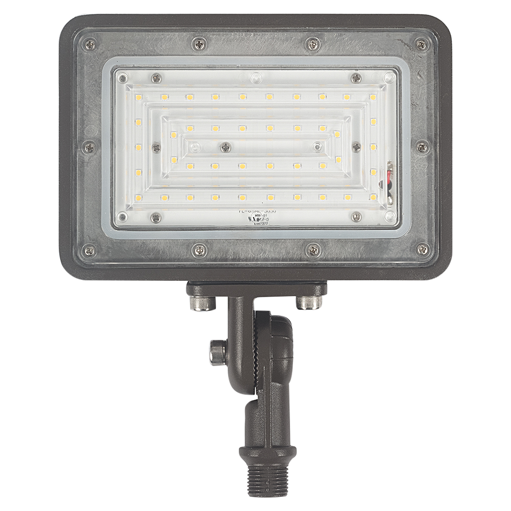 30W LED Flood Light - 5000K, Knuckle Mount, 1-10V Dimming, AC120-277V, 4350 Lumens, UL, DLC Premium Listed