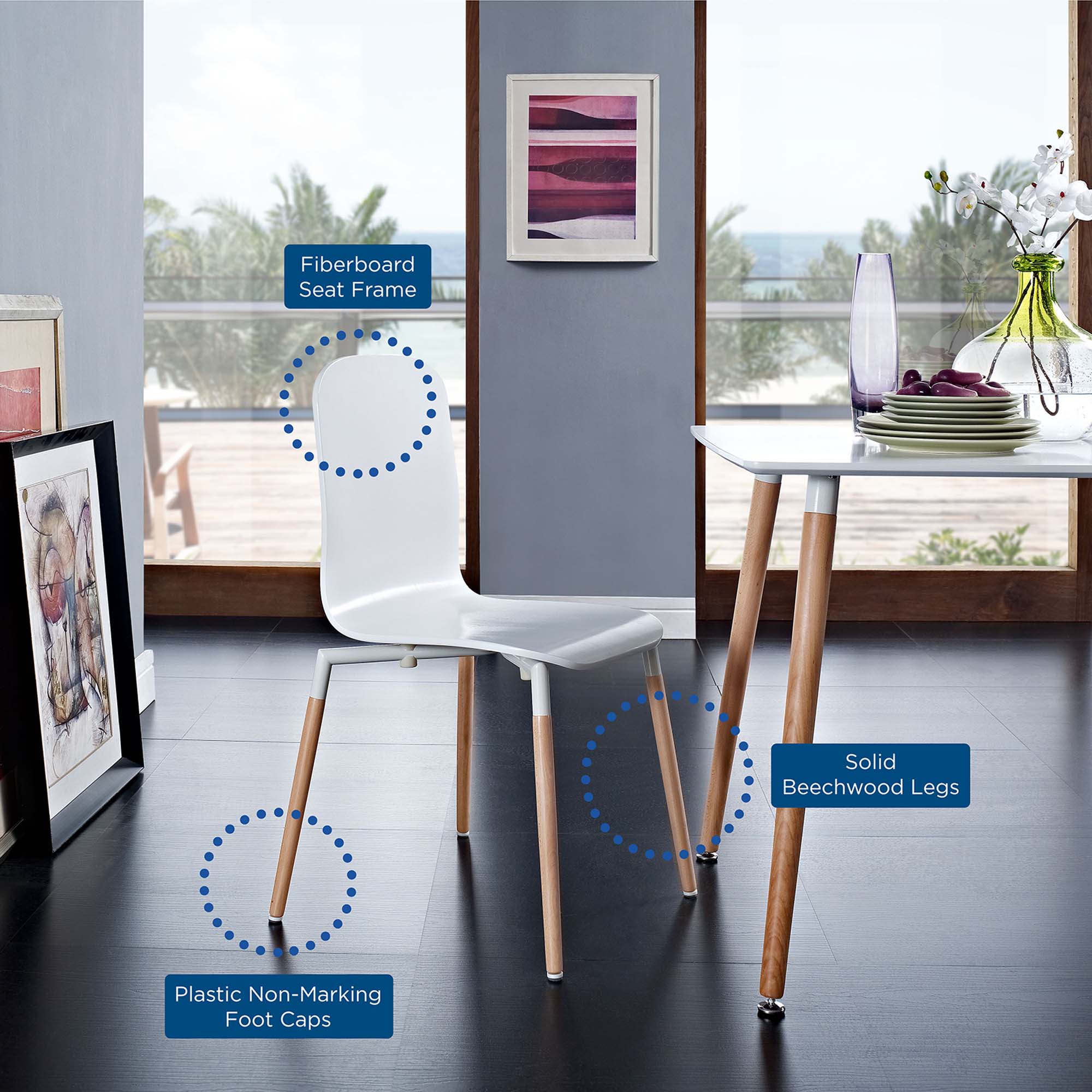Stack Dining Wood Side Chair by Modway