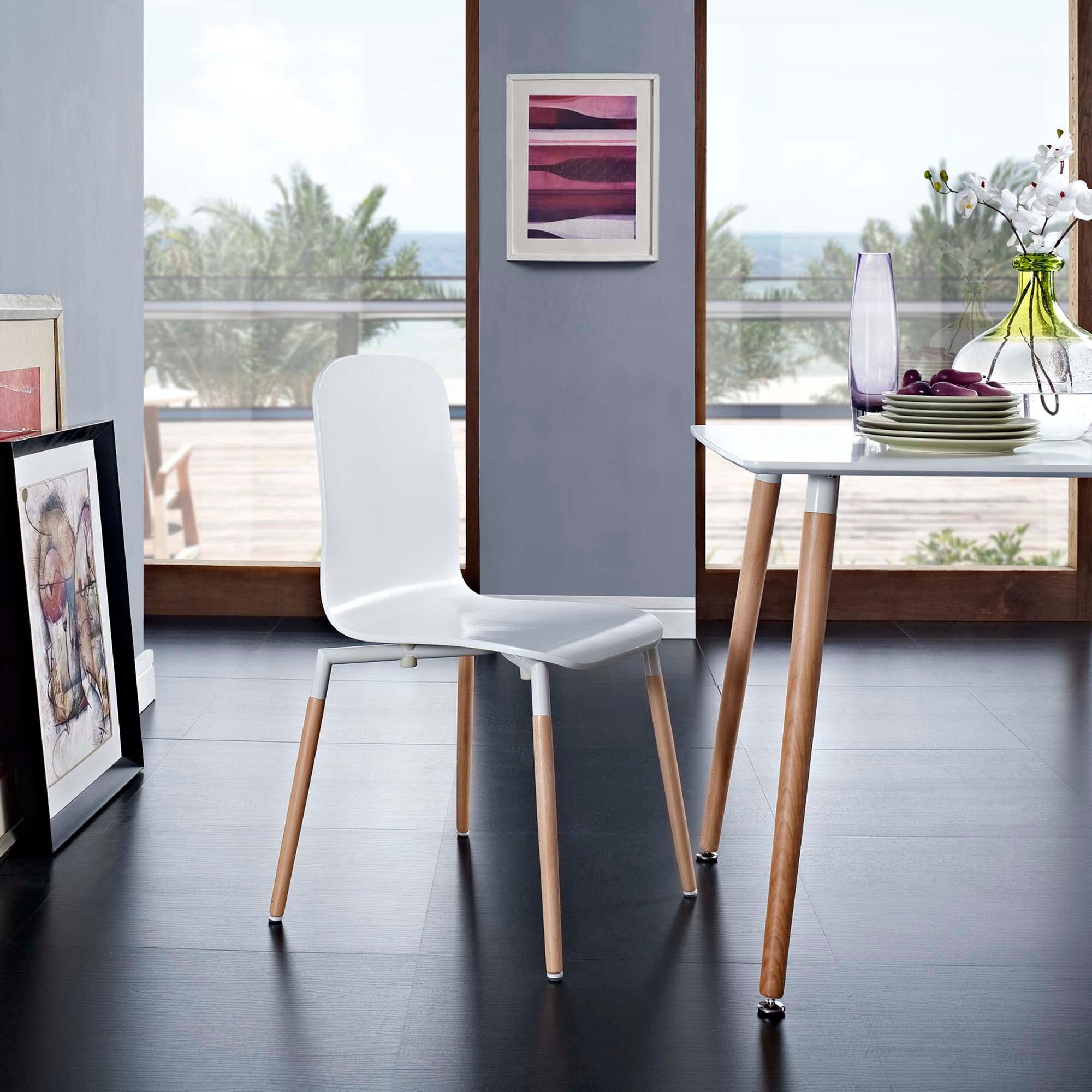 Stack Dining Wood Side Chair by Modway