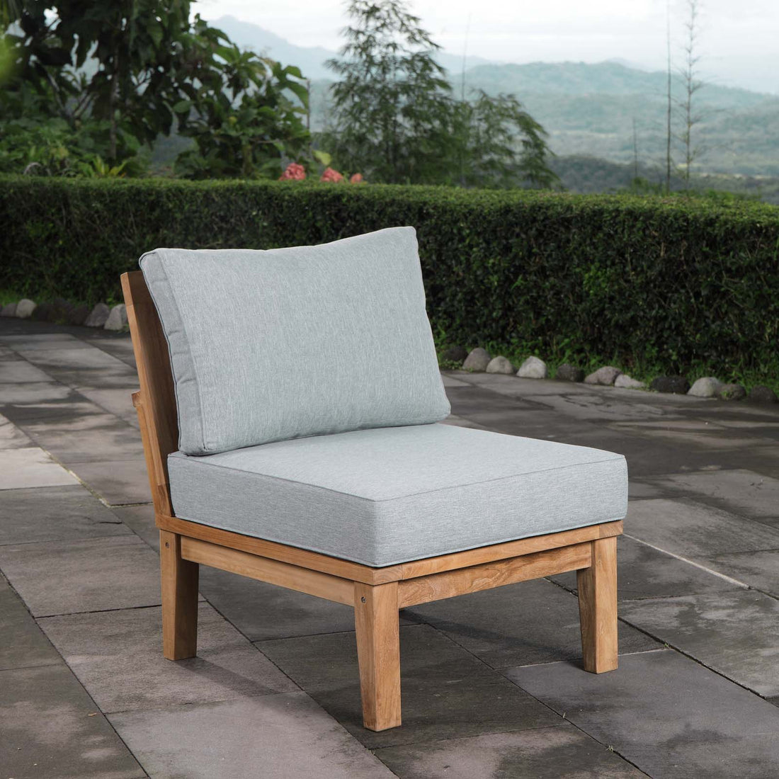 Marina Armless Outdoor Patio Teak Sofa by Modway