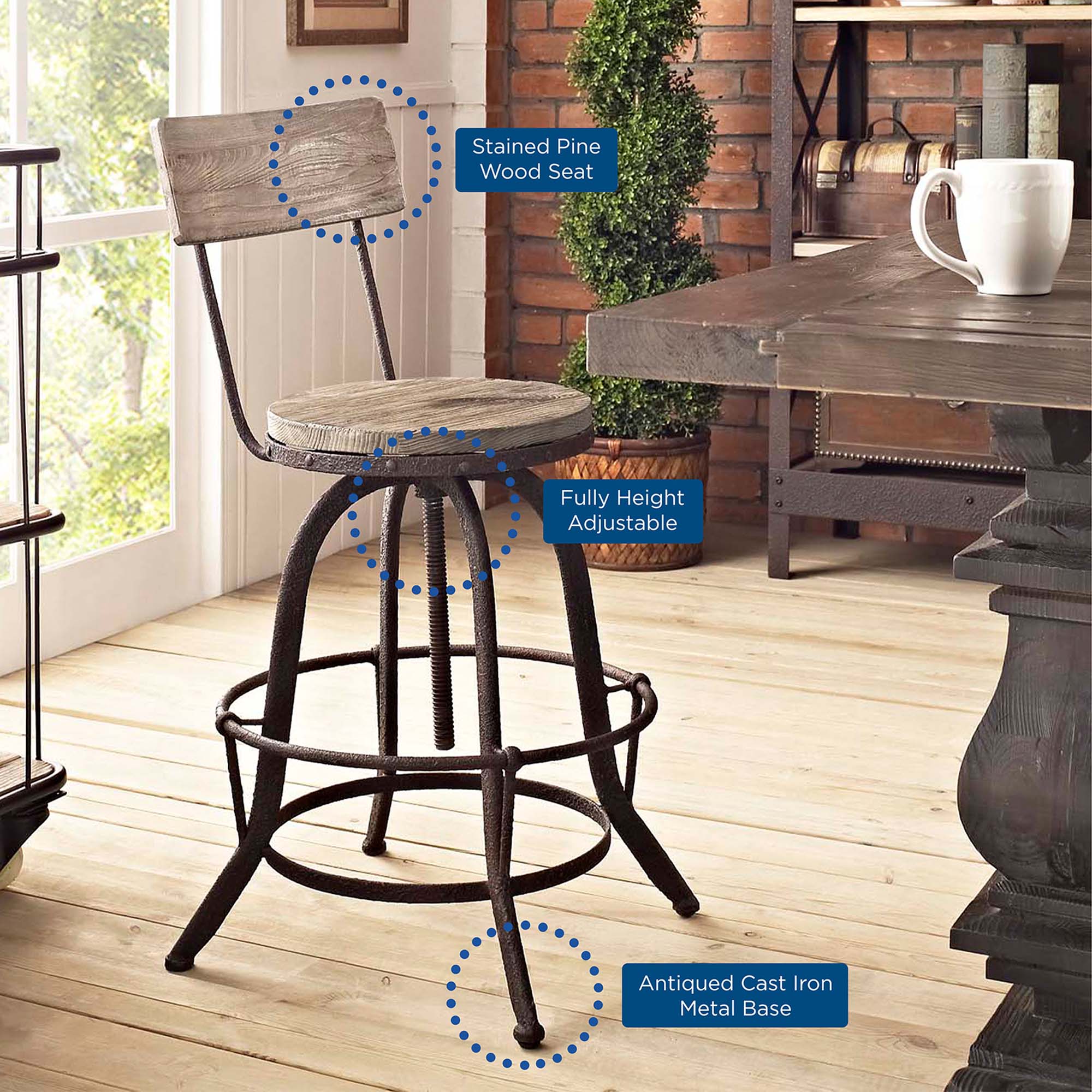 Procure Wood Bar Stool by Modway
