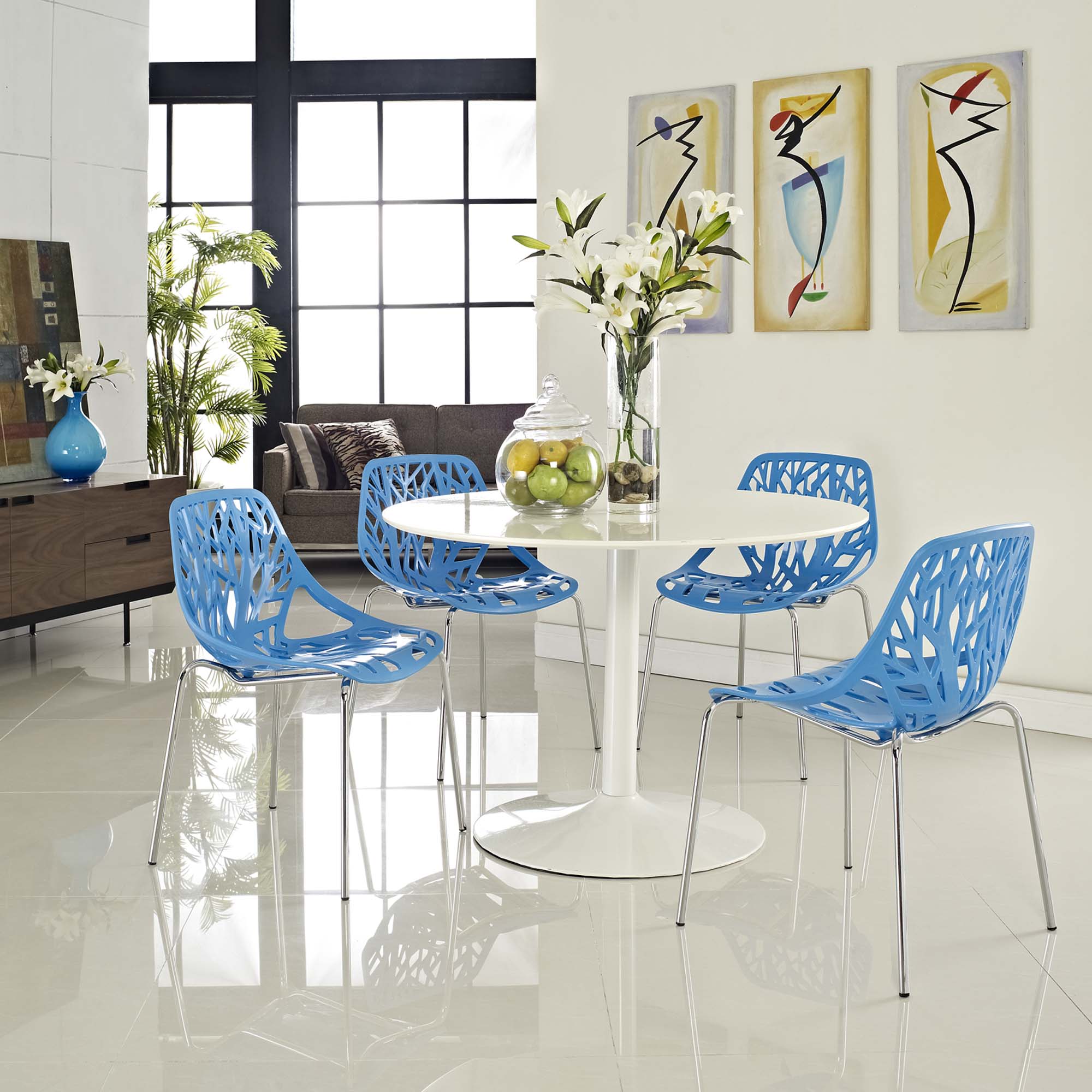 Stencil Dining Side Chair Set of 4 by Modway