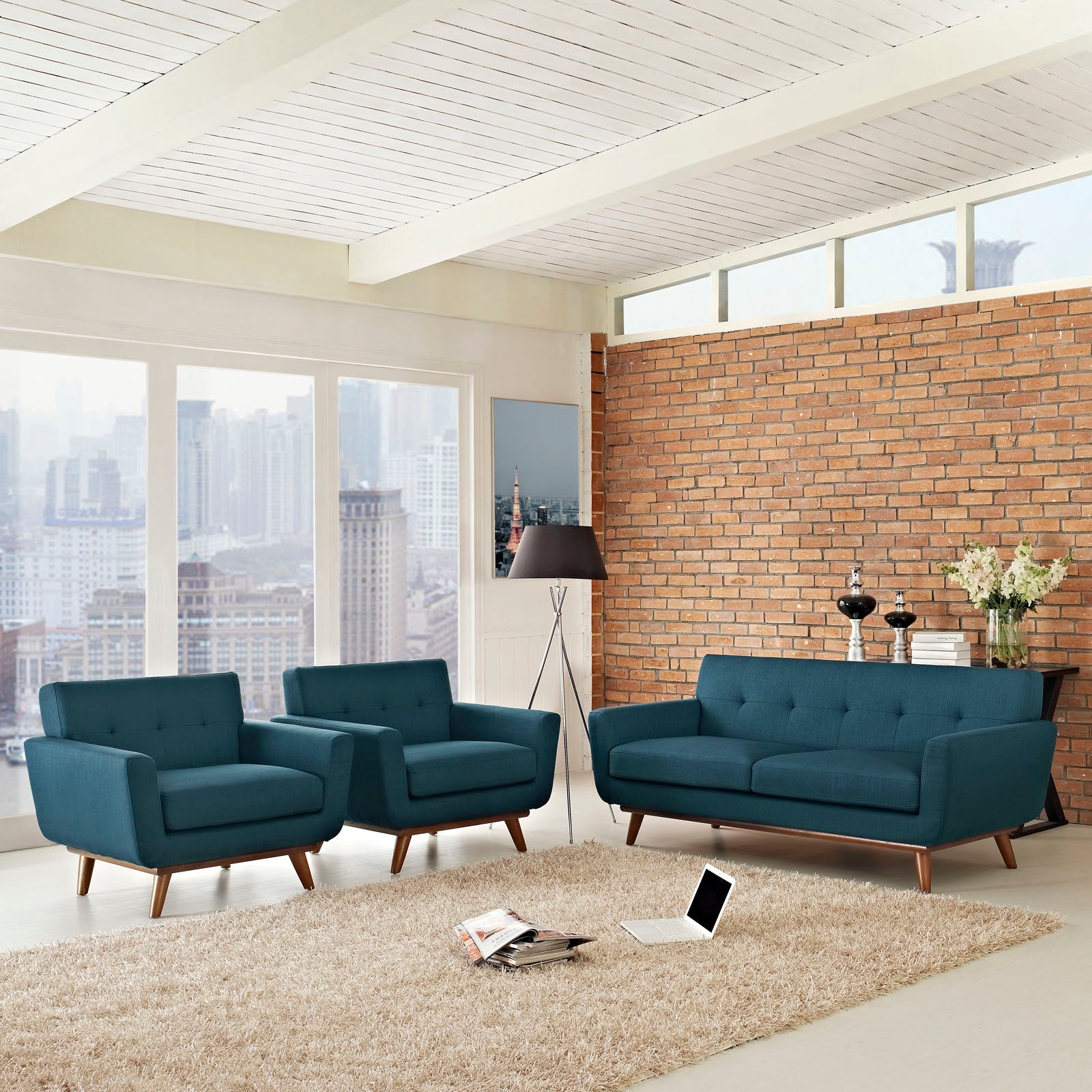 Engage Armchairs and Loveseat Set of 3 by Modway