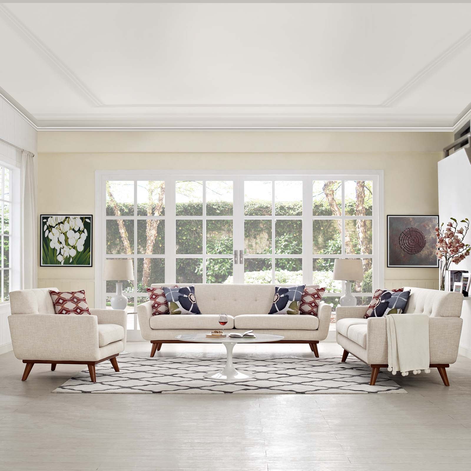 Engage Sofa Loveseat and Armchair Set of 3 by Modway