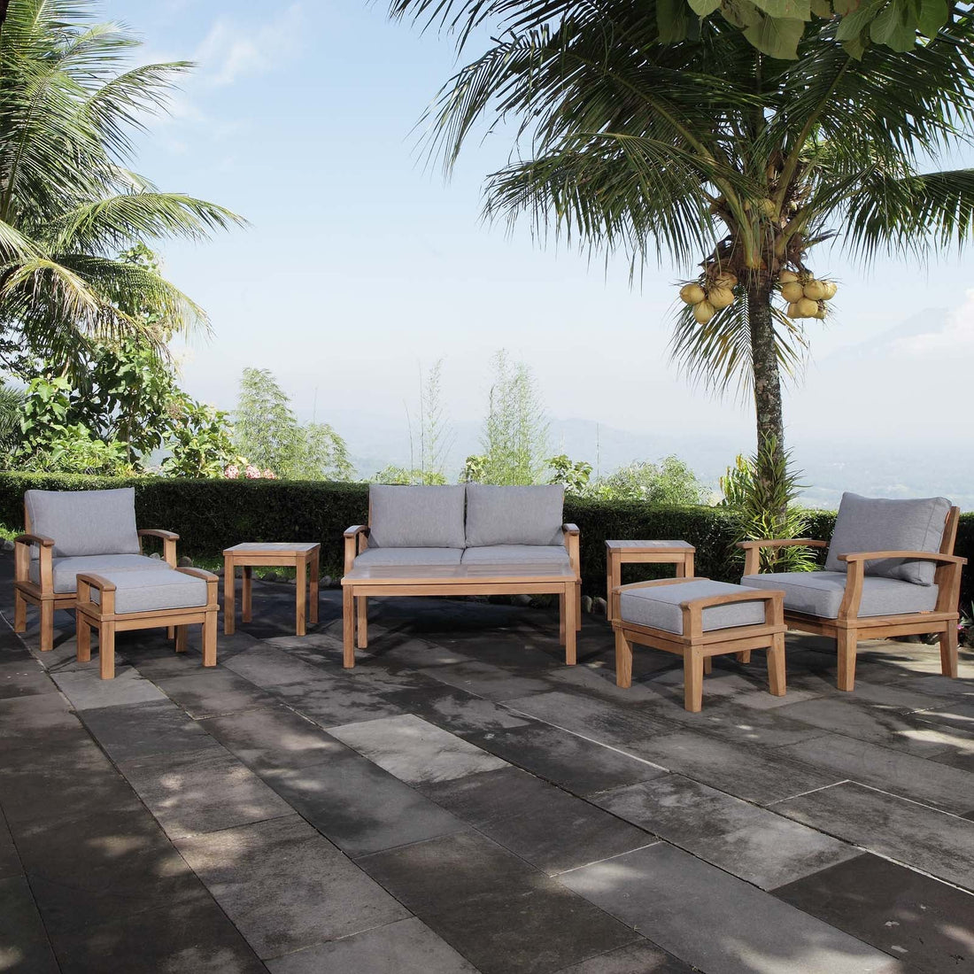 Marina 8 Piece Outdoor Patio Teak Set by Modway
