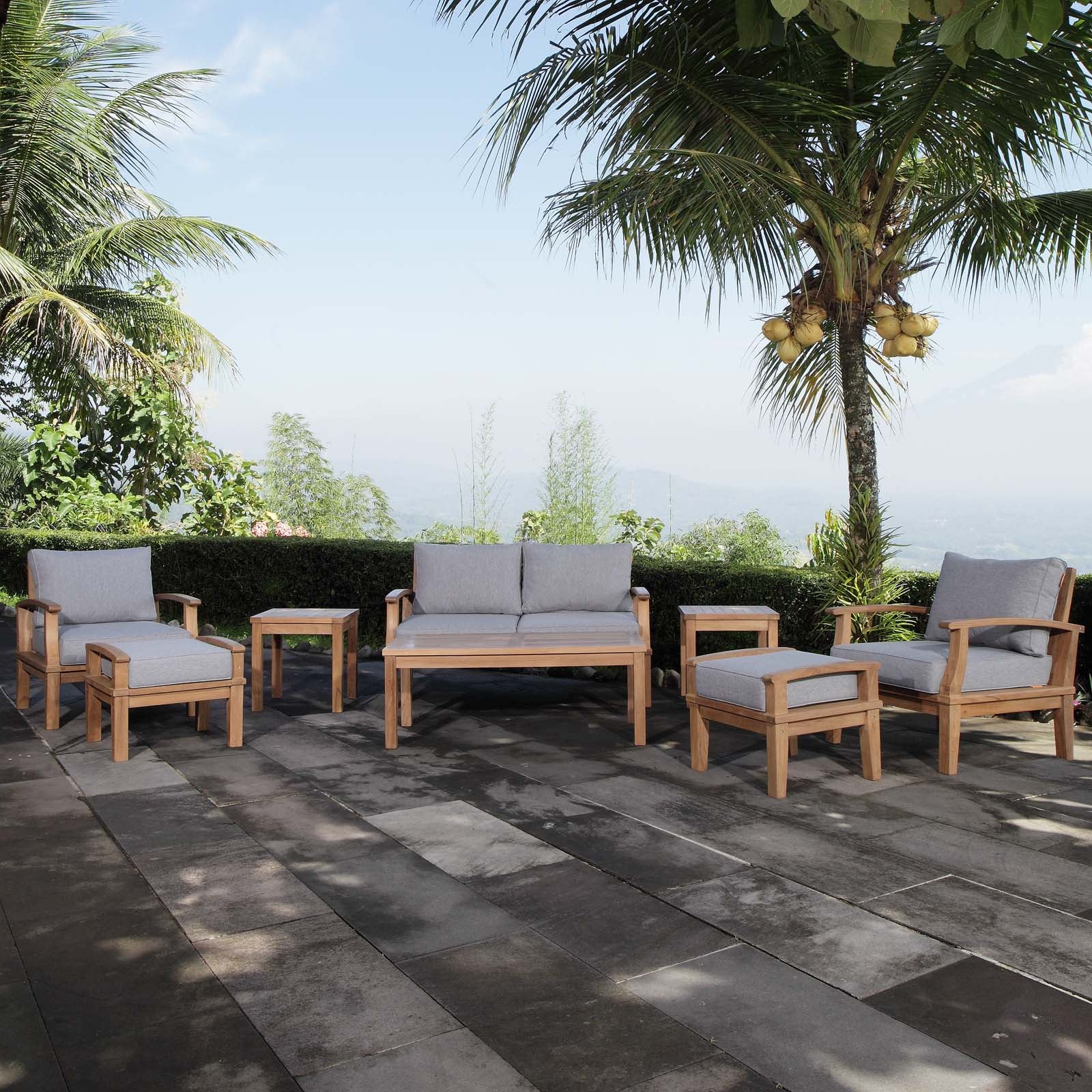 Marina 8 Piece Outdoor Patio Teak Set by Modway