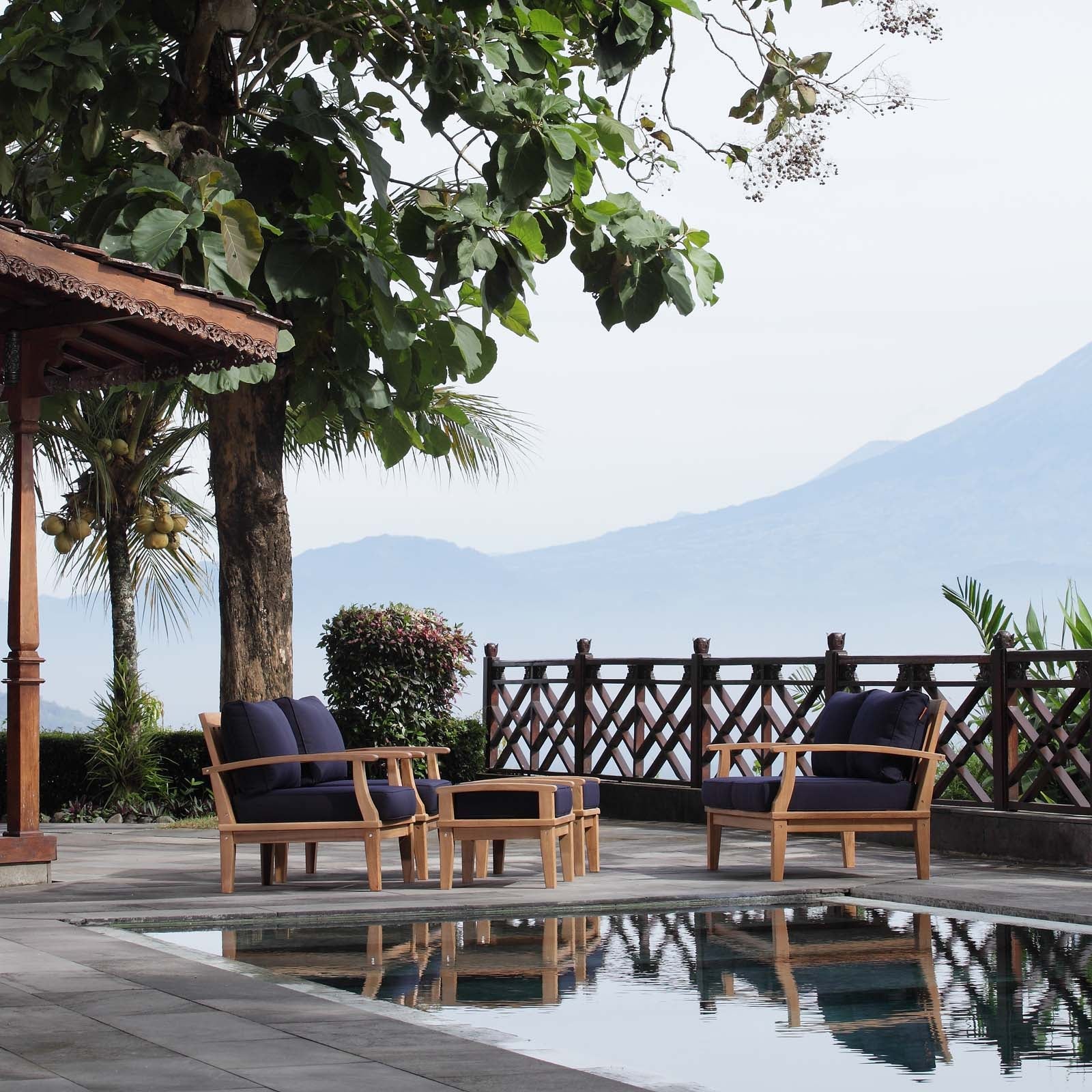 Marina 5 Piece Outdoor Patio Teak Set by Modway