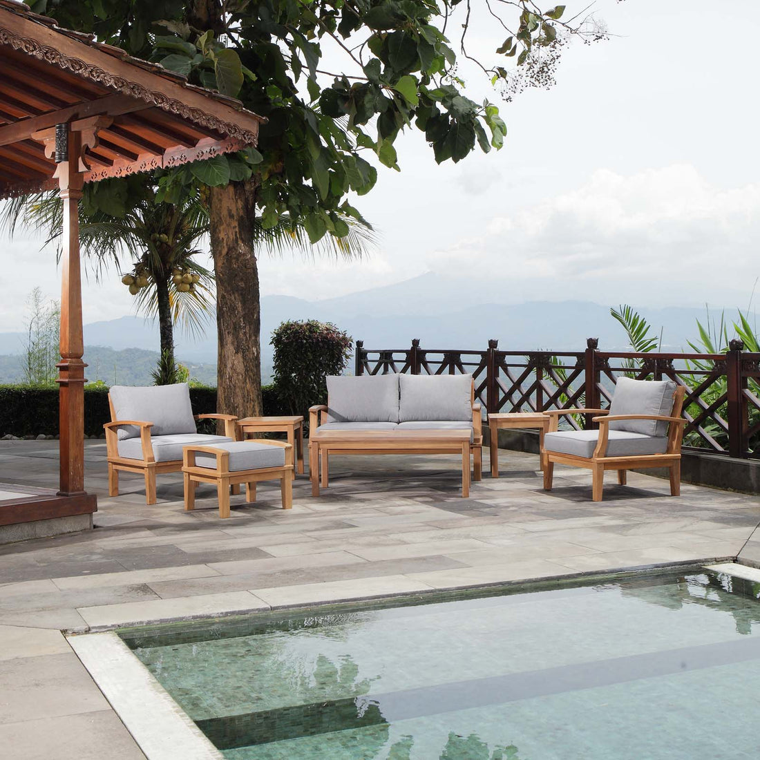 Marina 7 Piece Outdoor Patio Teak Set by Modway