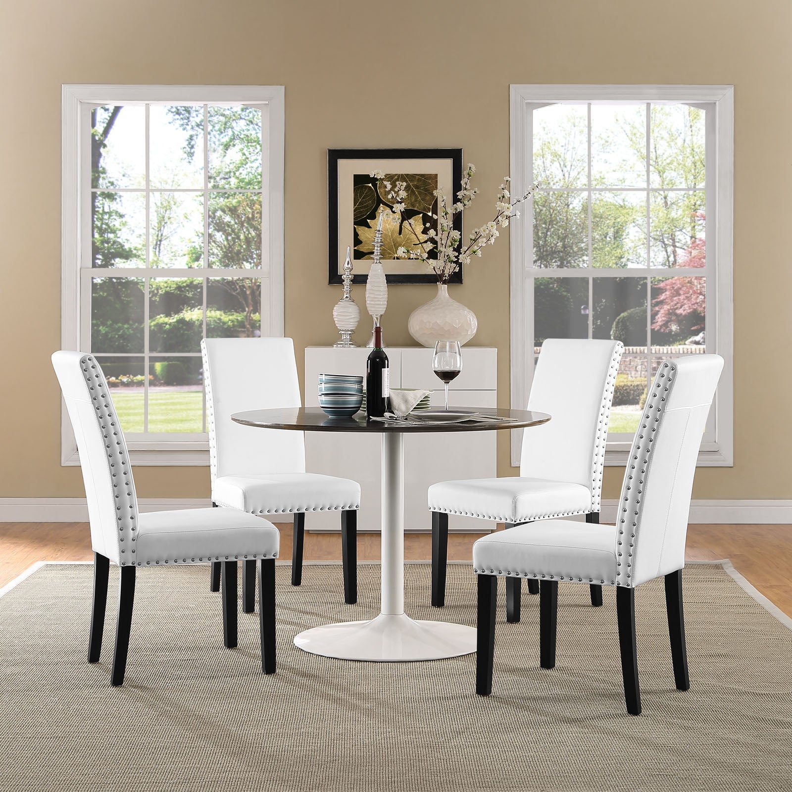 Parcel Dining Faux Leather Side Chair by Modway