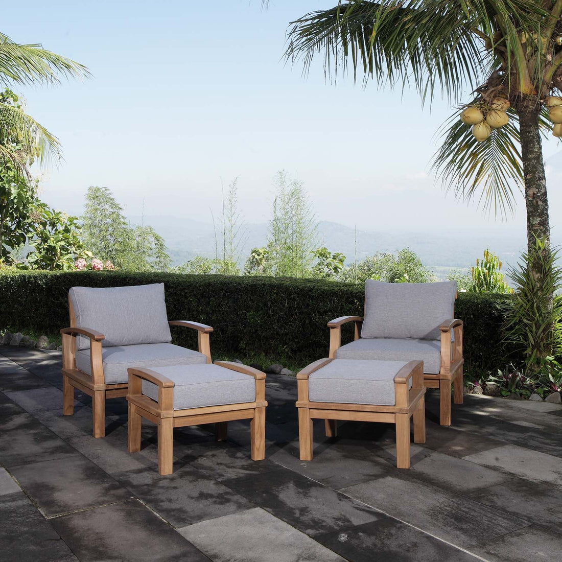 Marina 4 Piece Outdoor Patio Teak Set by Modway
