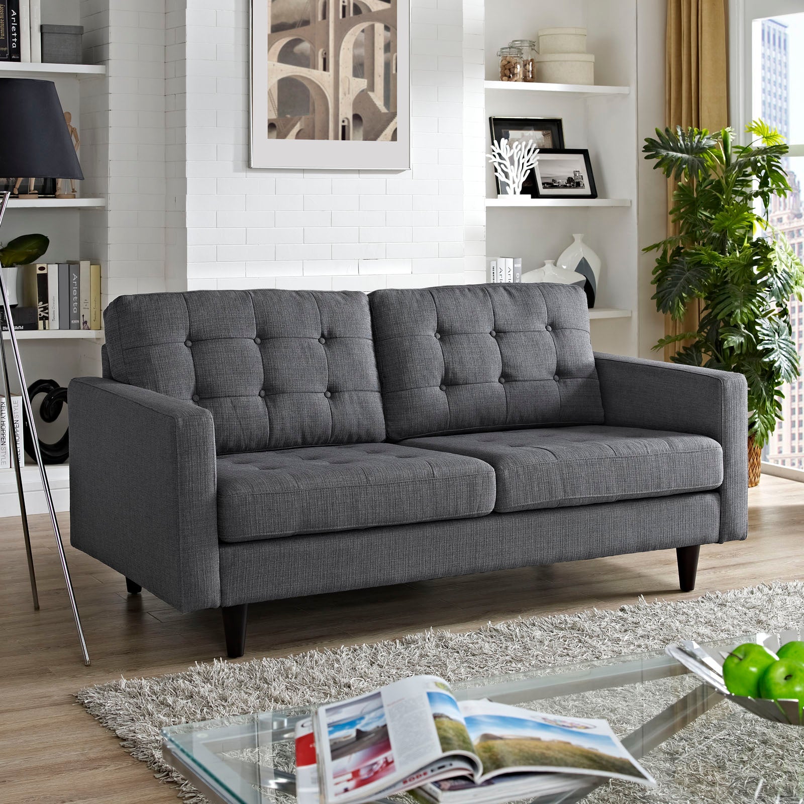 Empress Upholstered Fabric Loveseat by Modway