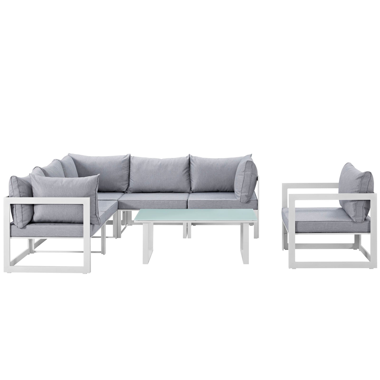 Fortuna 7 Piece Outdoor Patio Sectional Sofa Set by Modway