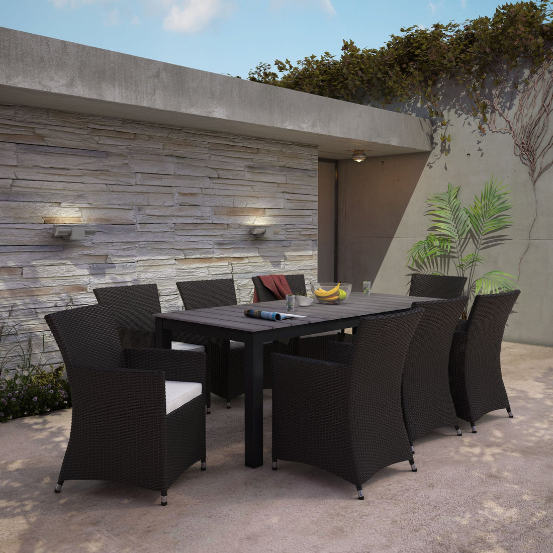 Junction 9 Piece Outdoor Patio Dining Set by Modway