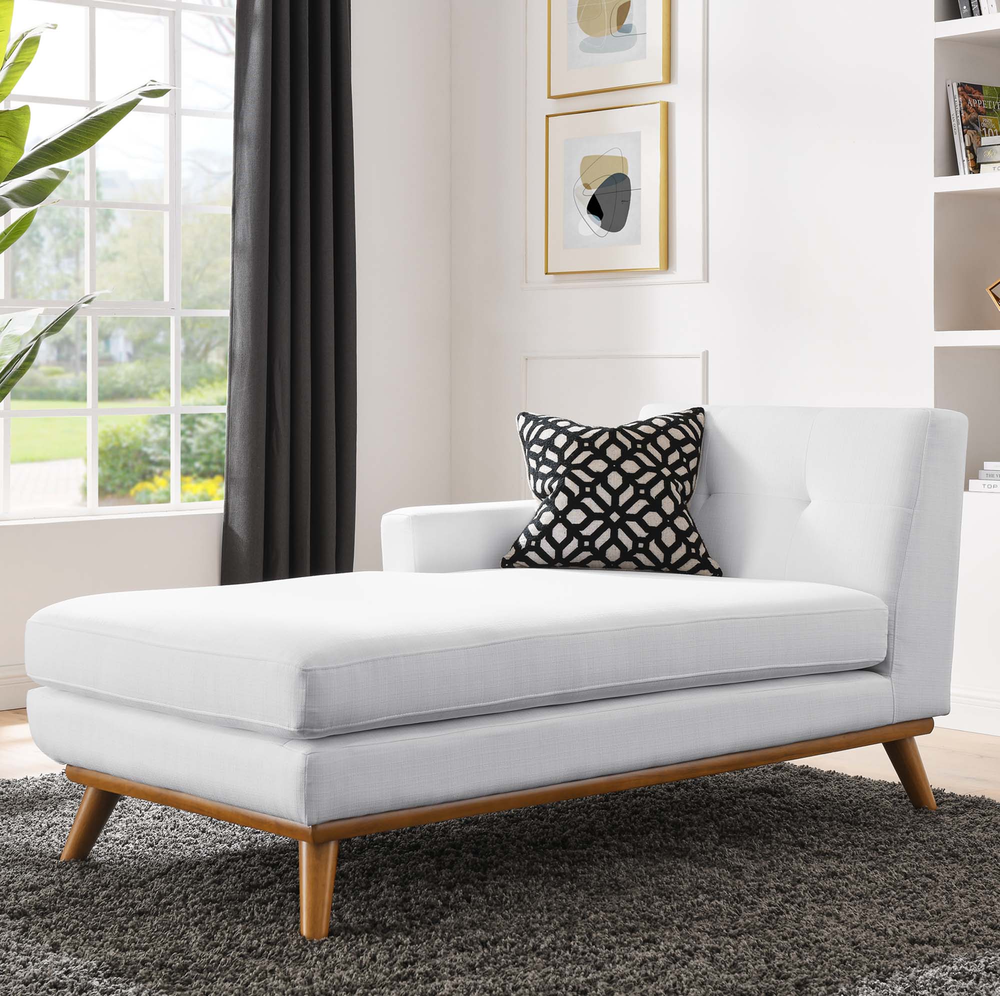 Engage Left-Facing Upholstered Fabric Chaise by Modway
