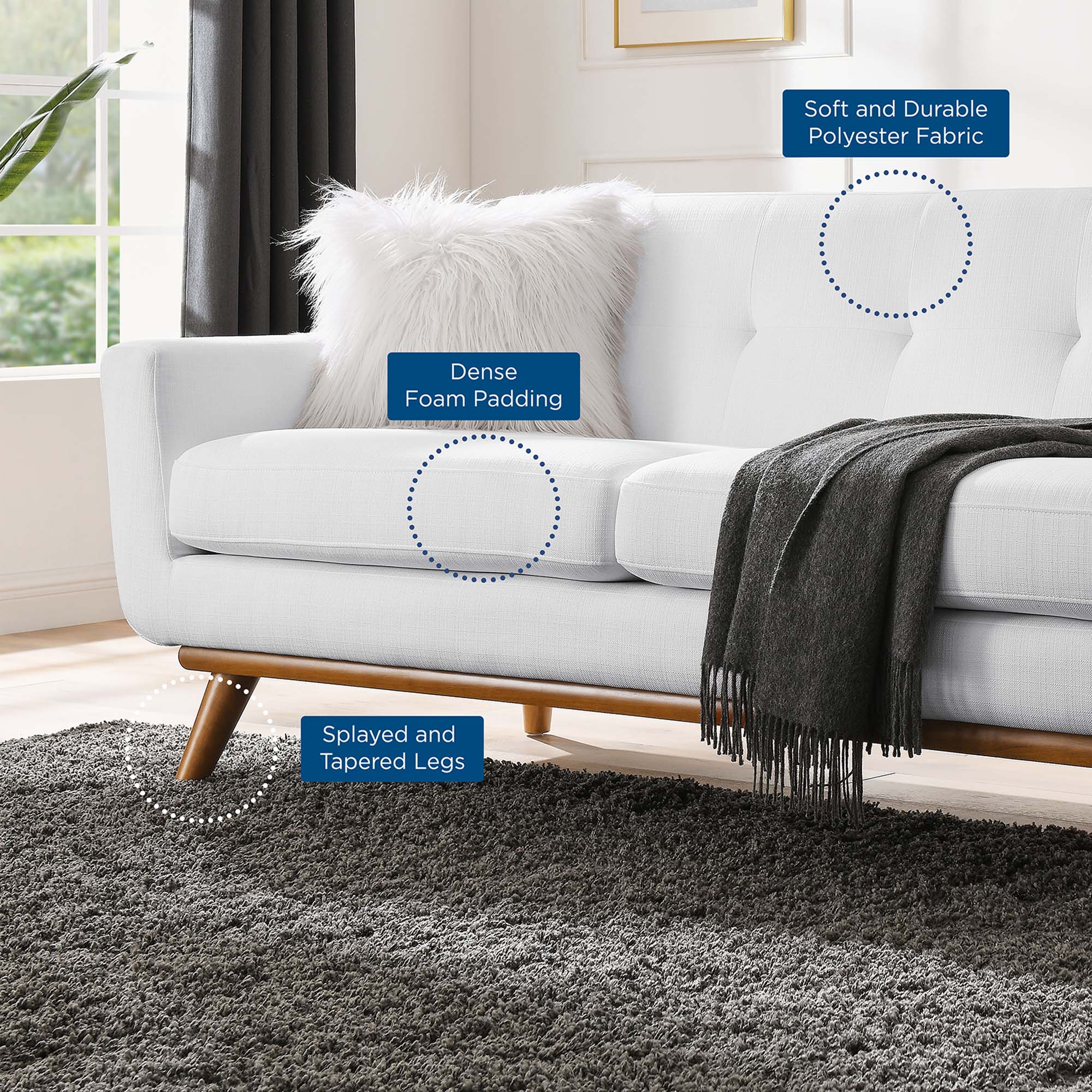 Engage Left-Arm Upholstered Fabric Loveseat by Modway