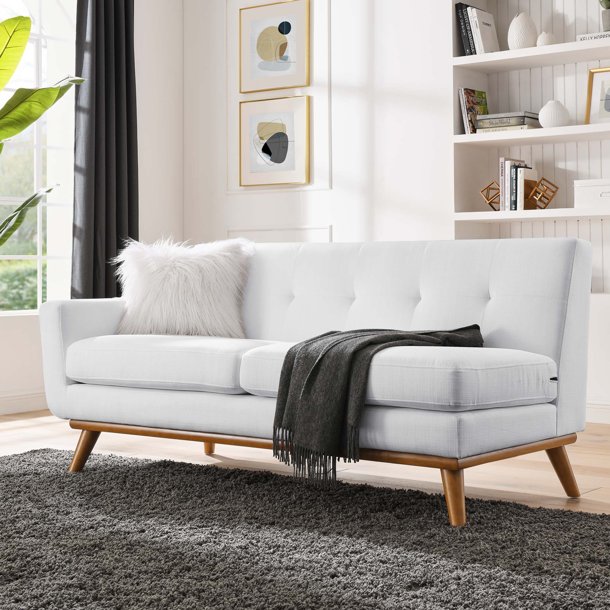 Engage Left-Arm Upholstered Fabric Loveseat by Modway