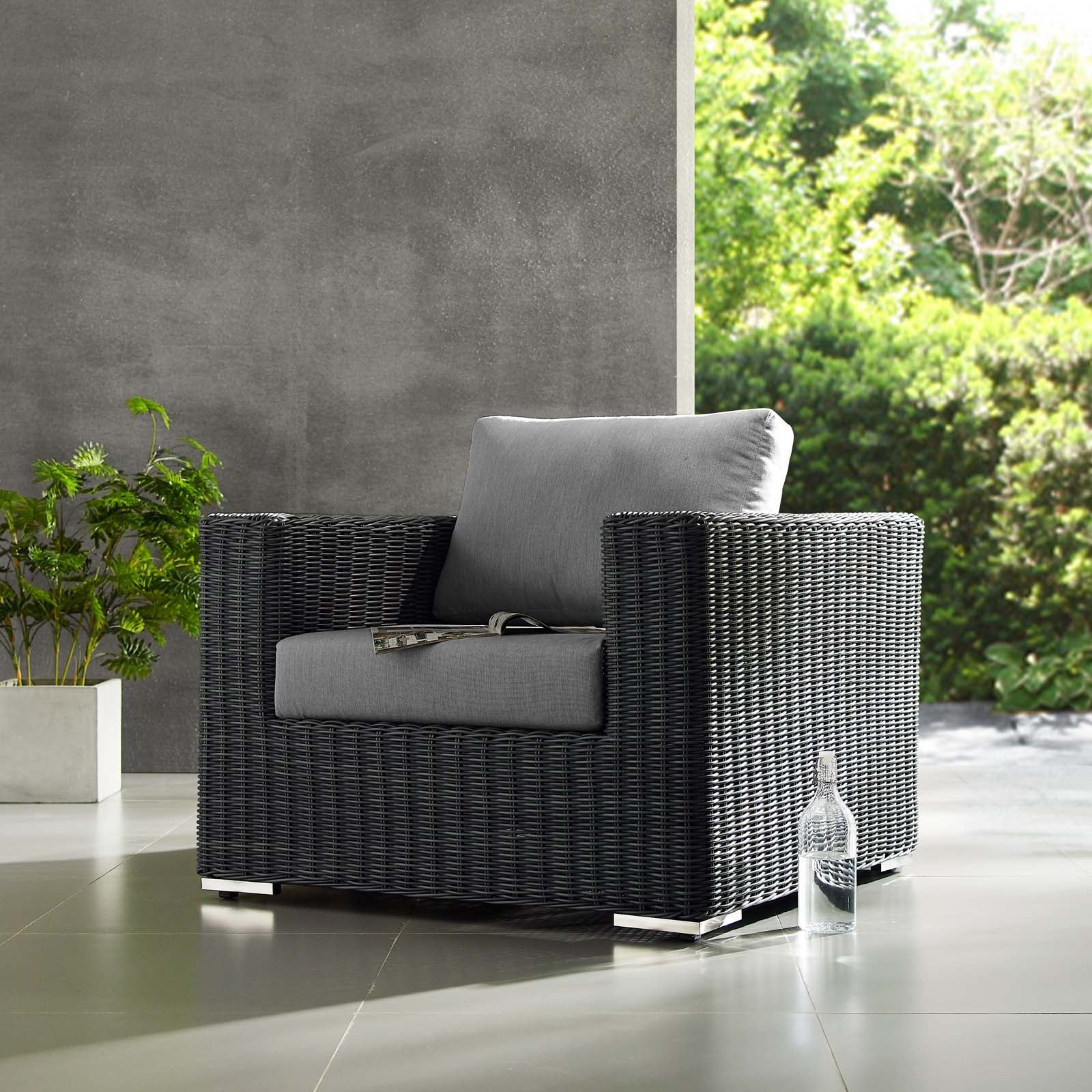 Summon Outdoor Patio Fabric Sunbrella® Armchair by Modway
