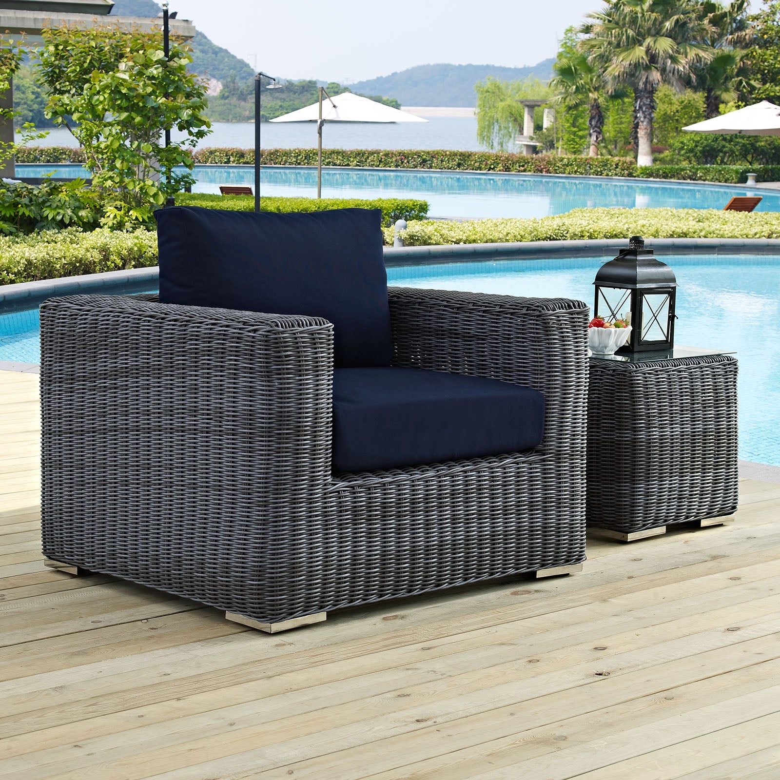 Summon Outdoor Patio Fabric Sunbrella® Armchair by Modway