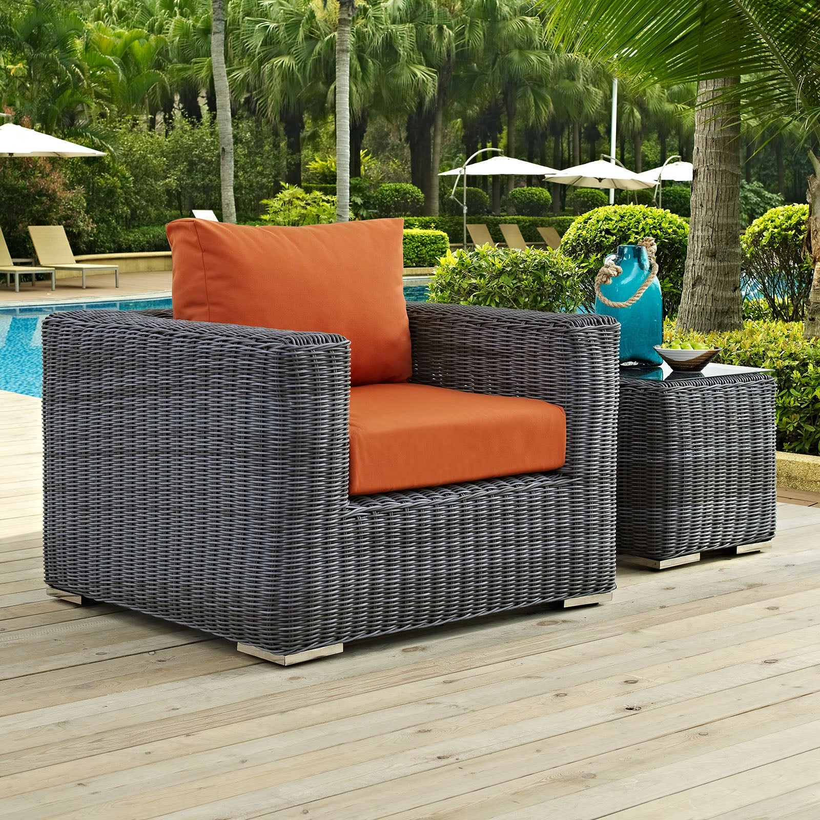 Summon Outdoor Patio Fabric Sunbrella® Armchair by Modway