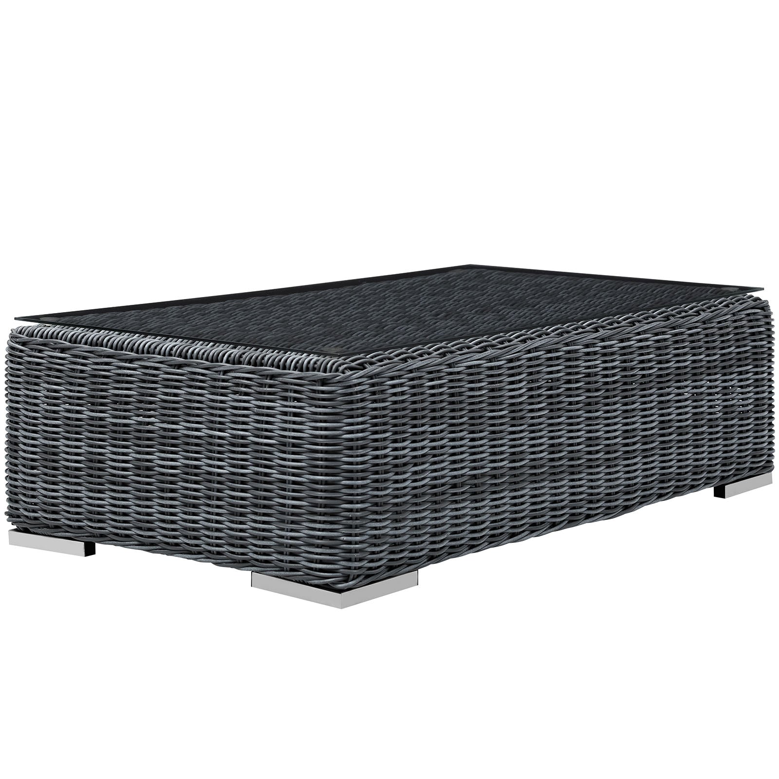 Summon Outdoor Patio Glass Top Coffee Table by Modway